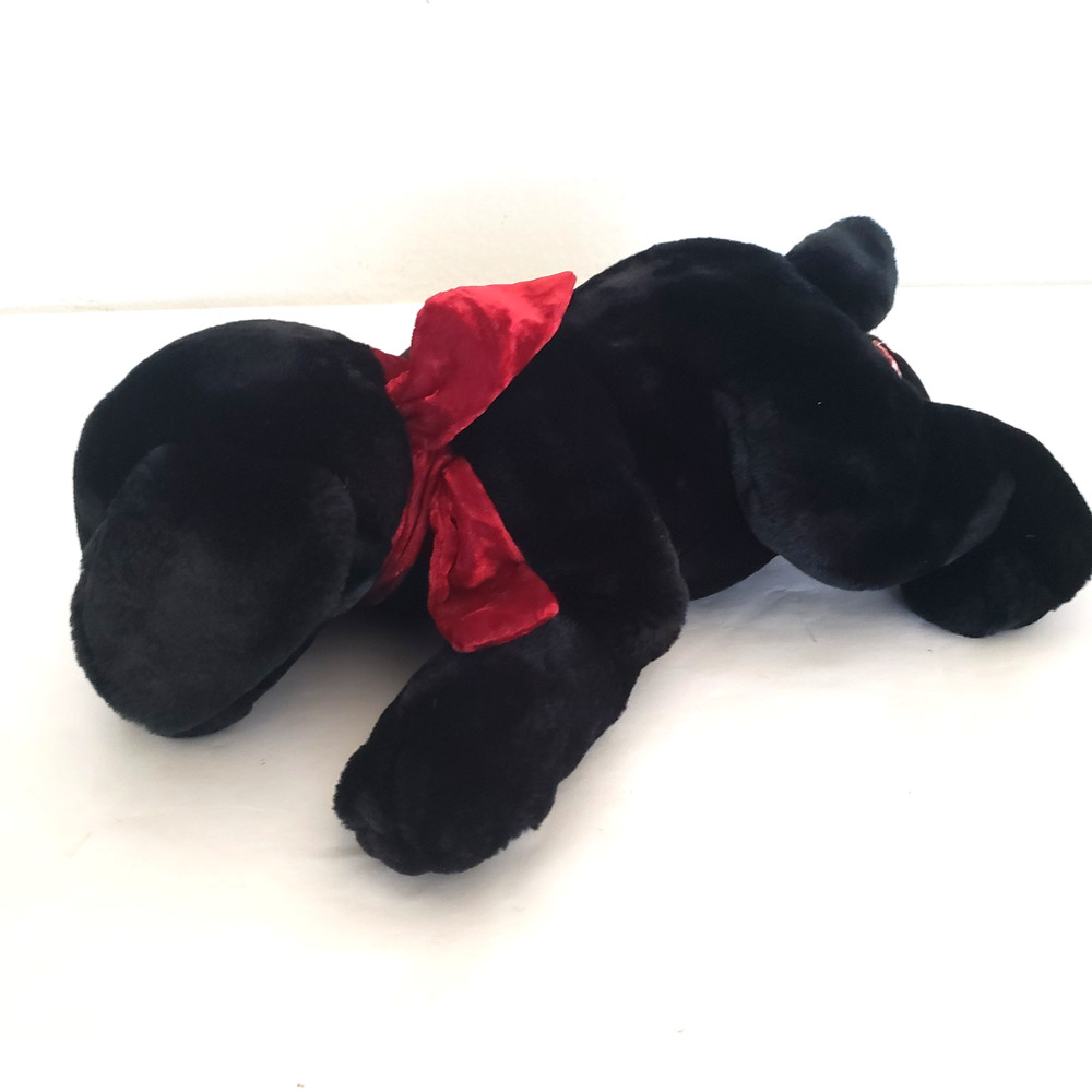 VTG Russ Berrie GINGER Realistic Black Lab Dog 16" Plush Stuffed Animal Toy